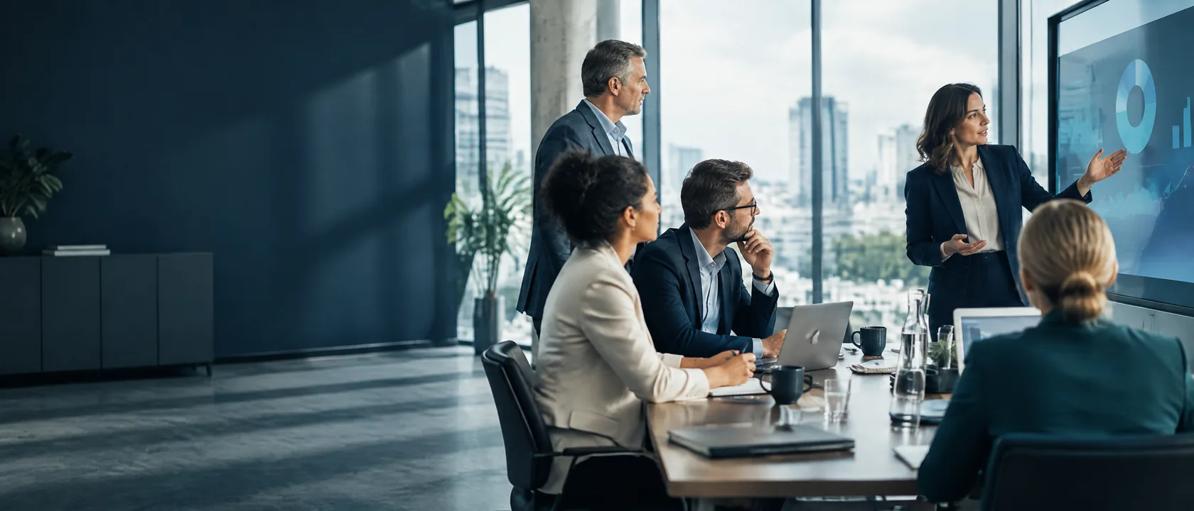 Sales- und Marketing-Team in einem modernen Strategie-Workshop