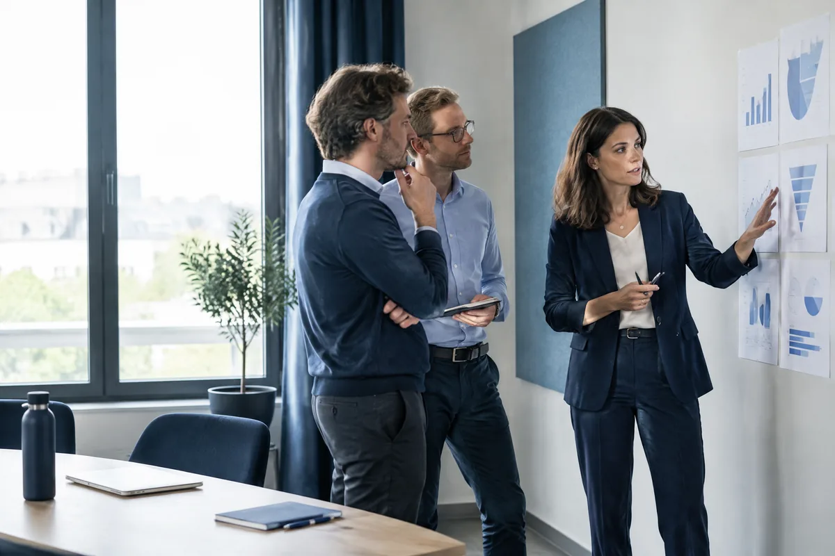 Sales-Team arbeitet an einer Vertriebsstrategie